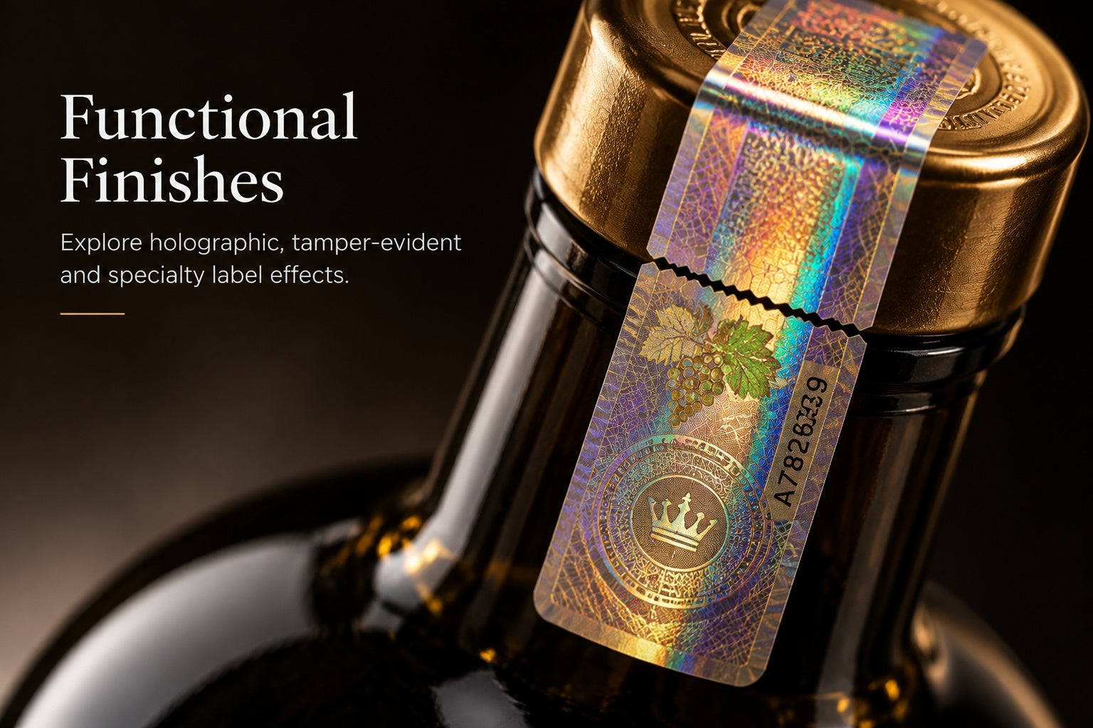 Functional Finishes label finishing example