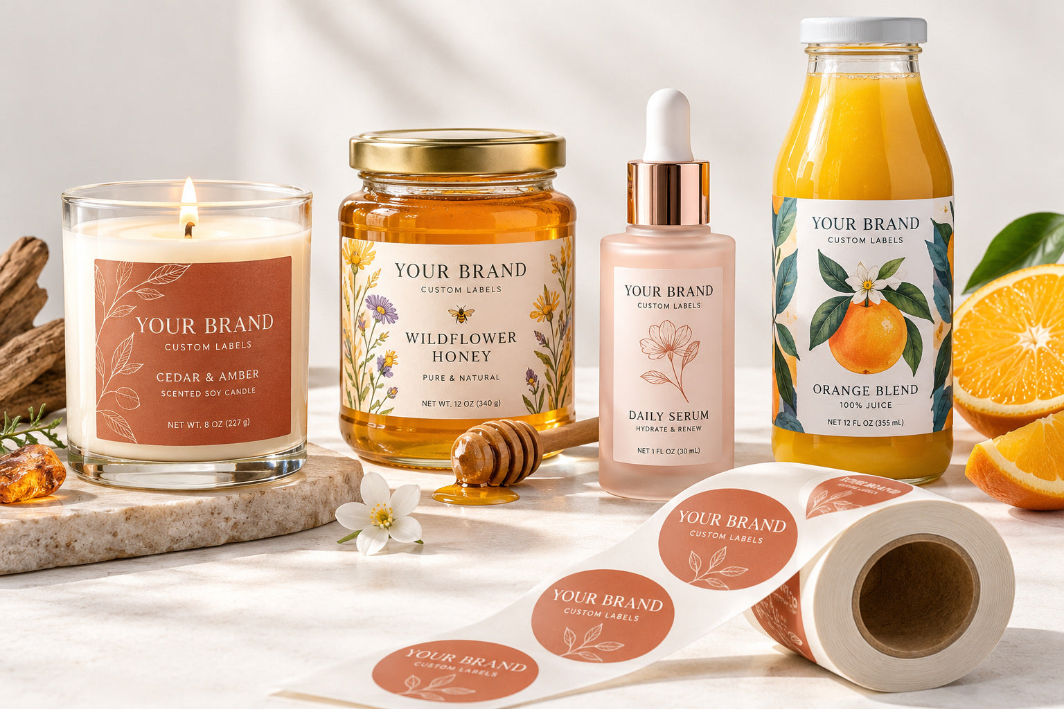 Custom labels on different products